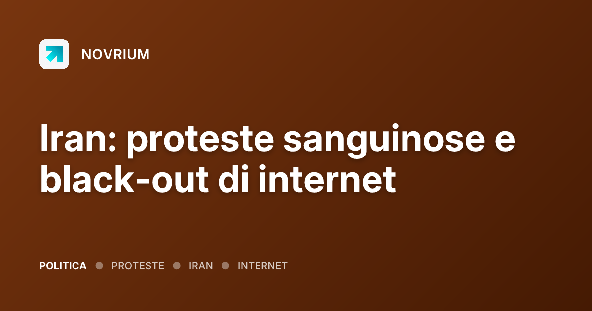 Iran: proteste sanguinose e black-out di internet