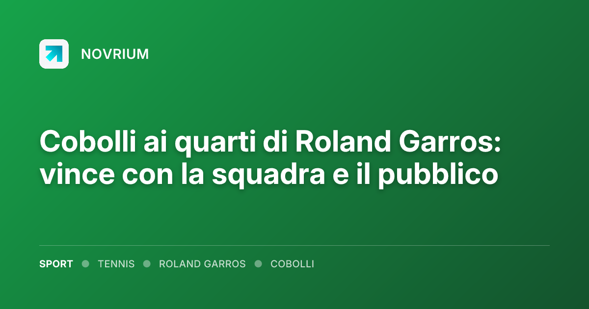 Cobolli ai quarti di Roland Garros: vince con la squadra e il pubblico