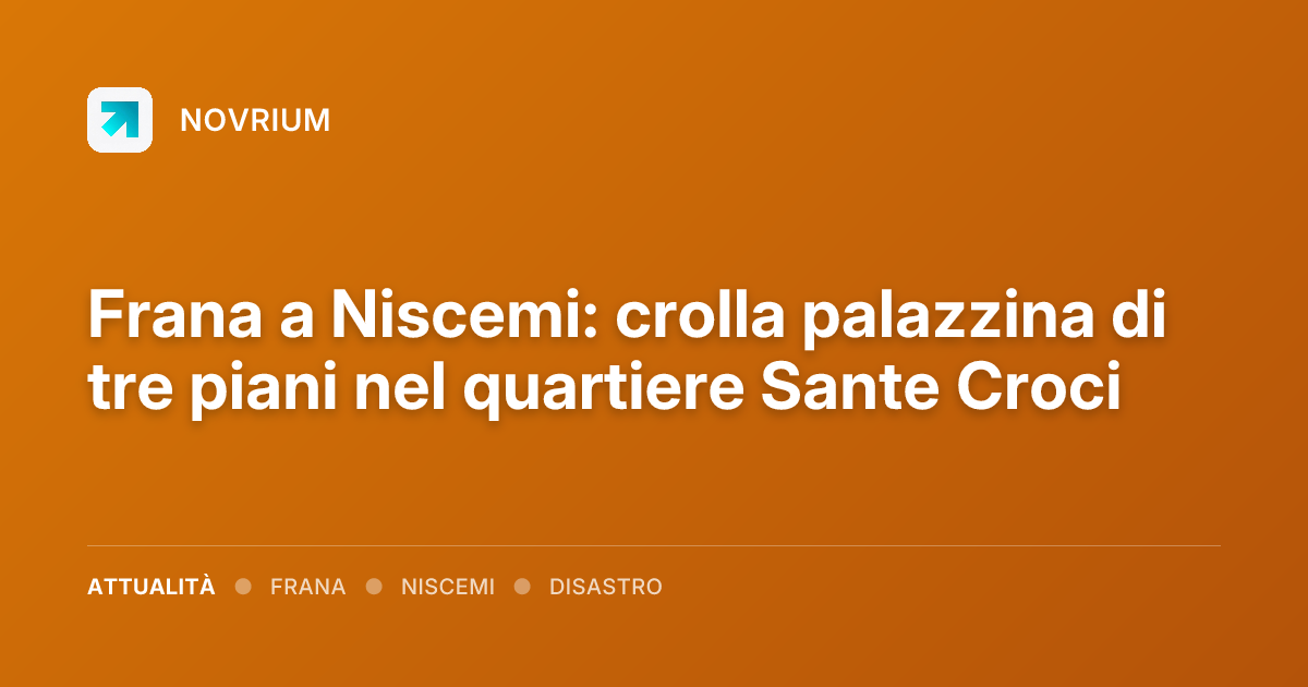 Frana a Niscemi: crolla palazzina di tre piani nel quartiere Sante Croci