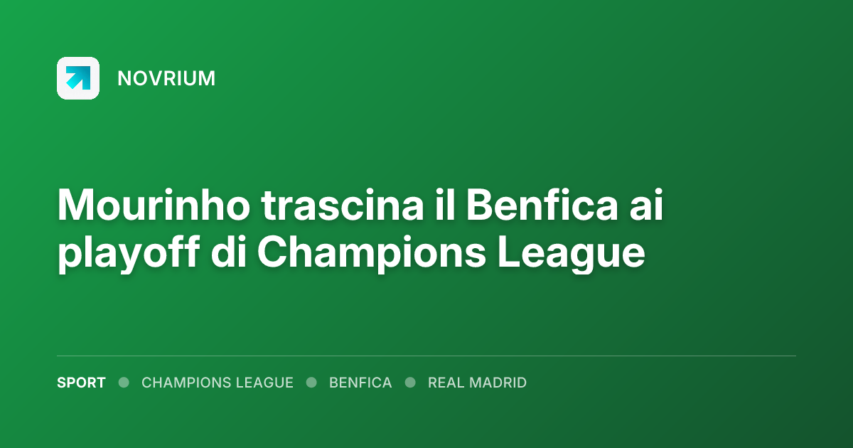 Mourinho trascina il Benfica ai playoff di Champions League
