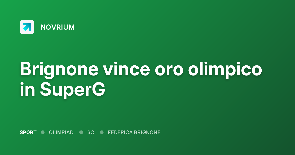 Brignone vince oro olimpico in SuperG