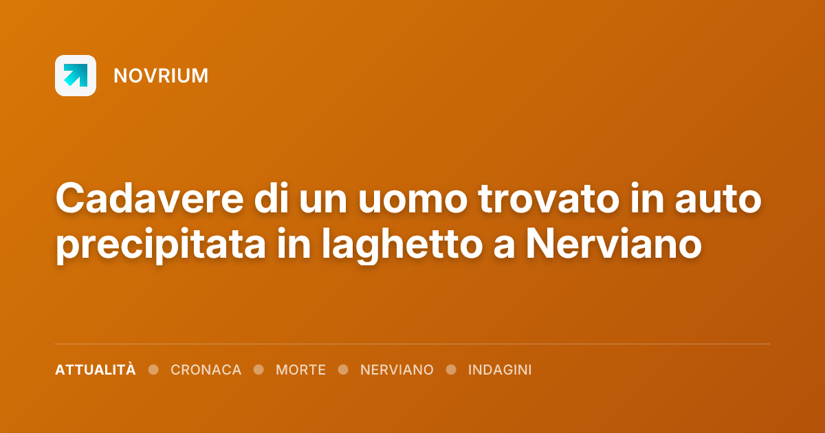 Cadavere di un uomo trovato in auto precipitata in laghetto a Nerviano