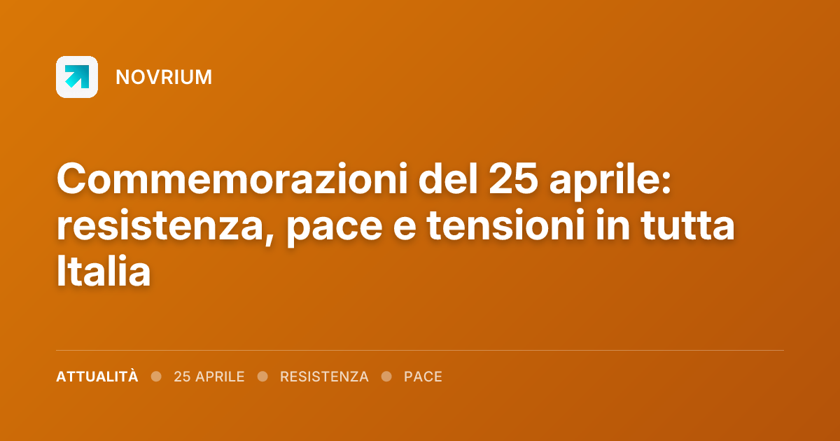 Commemorazioni del 25 aprile: resistenza, pace e tensioni in tutta Italia