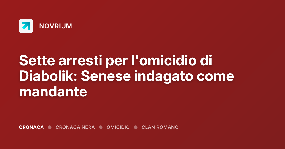 Sette arresti per l'omicidio di Diabolik: Senese indagato come mandante