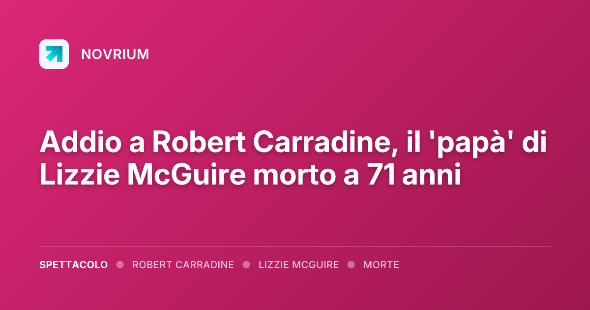 Addio a Robert Carradine, il 'papà' di Lizzie McGuire morto a 71 anni