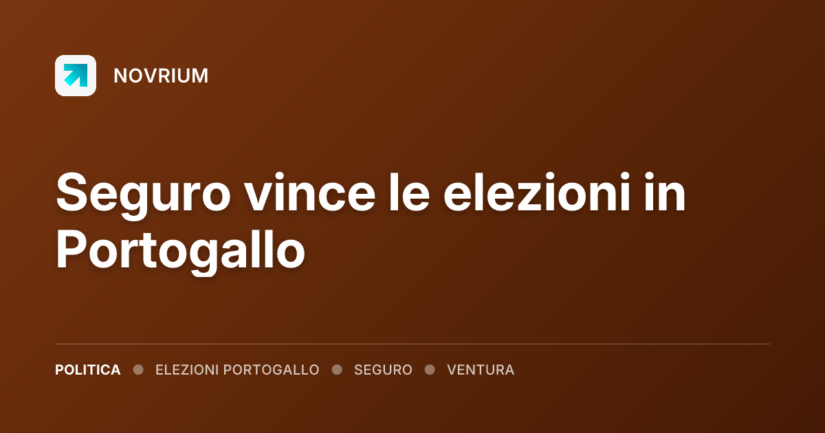 Seguro vince le elezioni in Portogallo