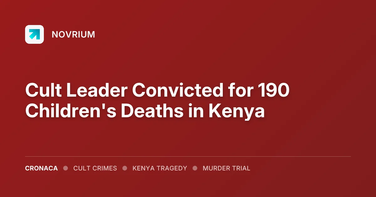 Cult Leader Convicted for 190 Children's Deaths in Kenya