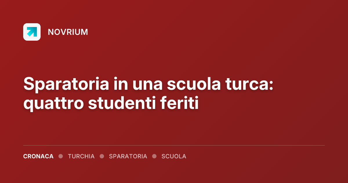 Sparatoria in una scuola turca: quattro studenti feriti