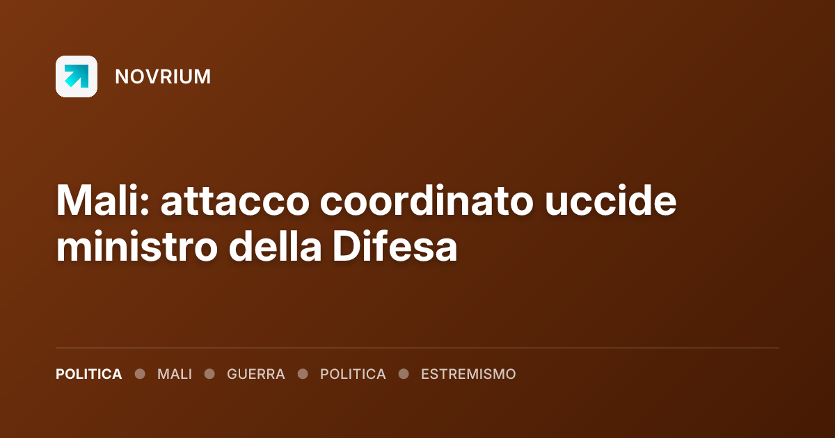 Mali: attacco coordinato uccide ministro della Difesa