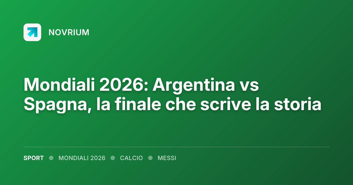 Mondiali 2026: Argentina vs Spagna, la finale che scrive la storia