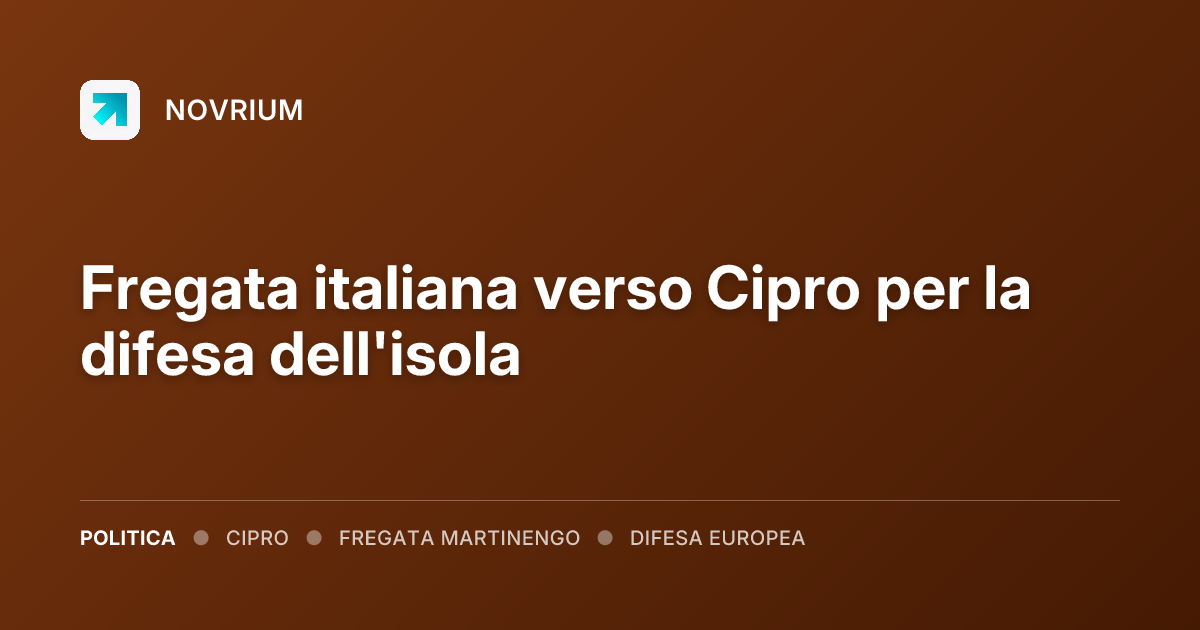 Fregata italiana verso Cipro per la difesa dell'isola