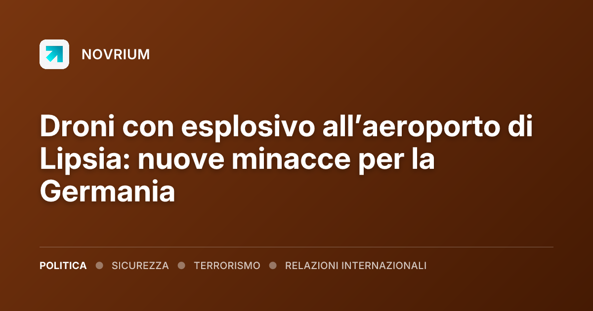 Droni con esplosivo all’aeroporto di Lipsia: nuove minacce per la Germania