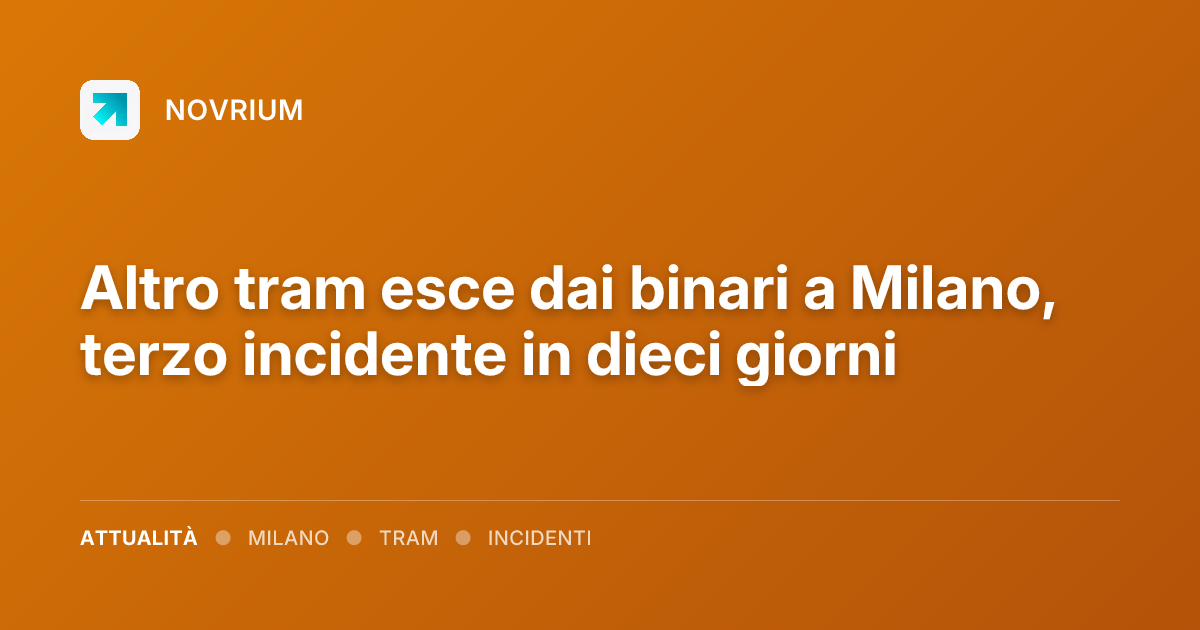 Altro tram esce dai binari a Milano, terzo incidente in dieci giorni