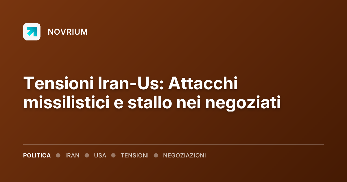 Tensioni Iran-Us: Attacchi missilistici e stallo nei negoziati