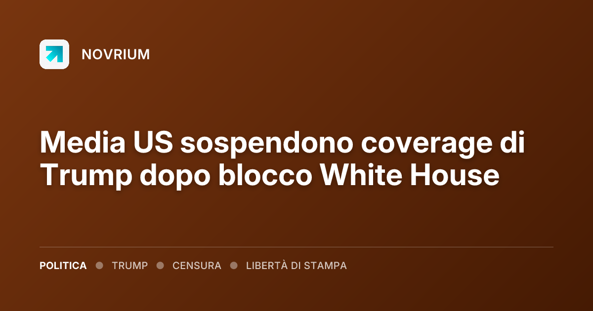 Media US sospendono coverage di Trump dopo blocco White House