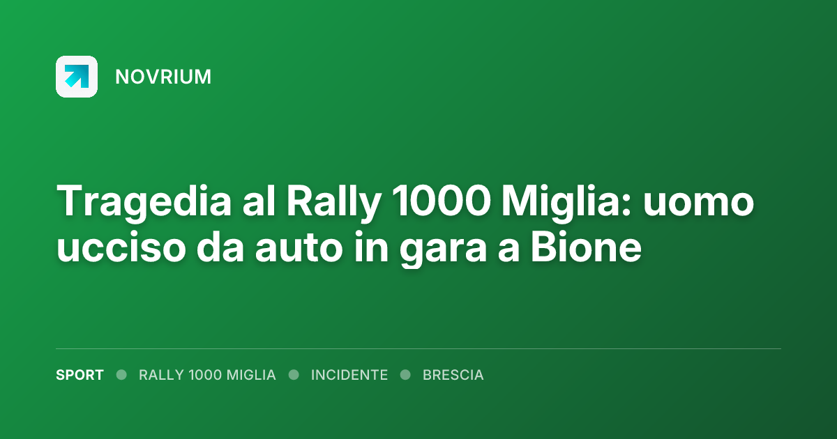 Tragedia al Rally 1000 Miglia: uomo ucciso da auto in gara a Bione
