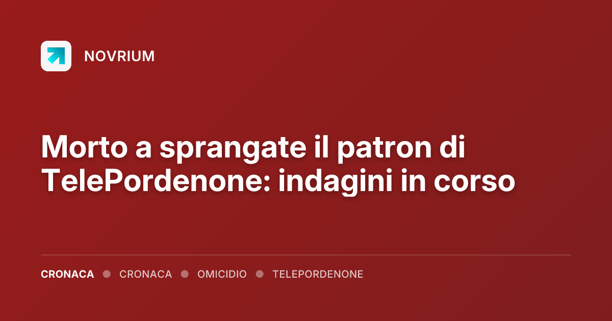 Morto a sprangate il patron di TelePordenone: indagini in corso