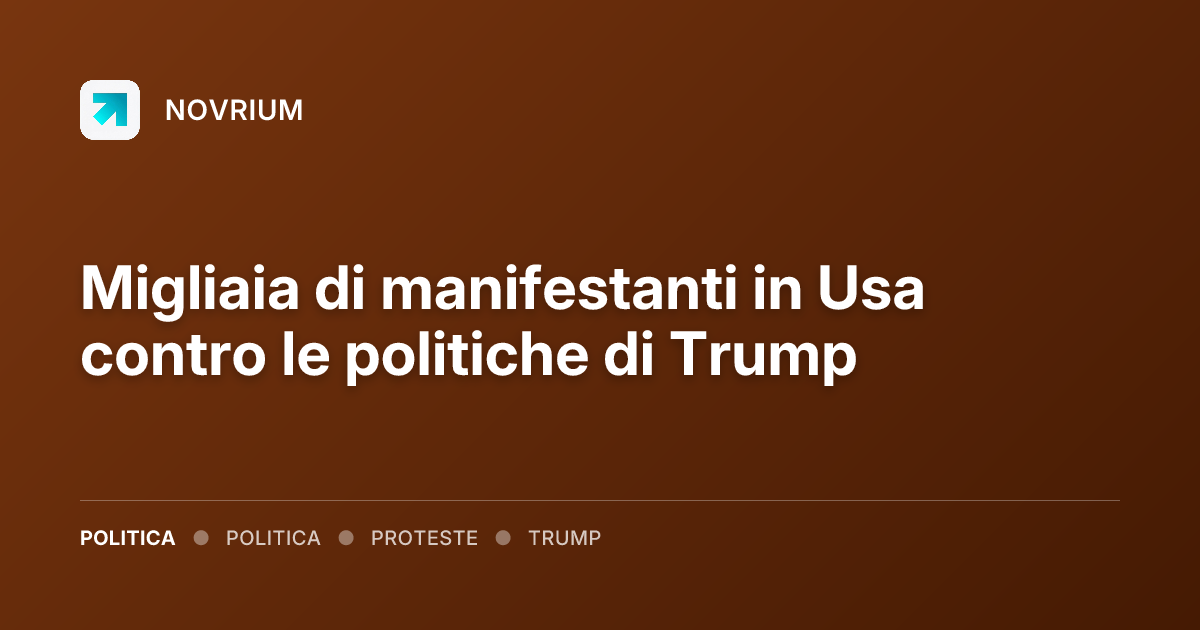 Migliaia di manifestanti in Usa contro le politiche di Trump