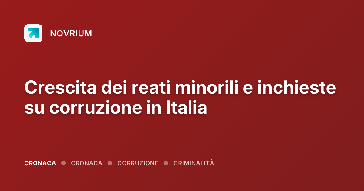 Crescita dei reati minorili e inchieste su corruzione in Italia