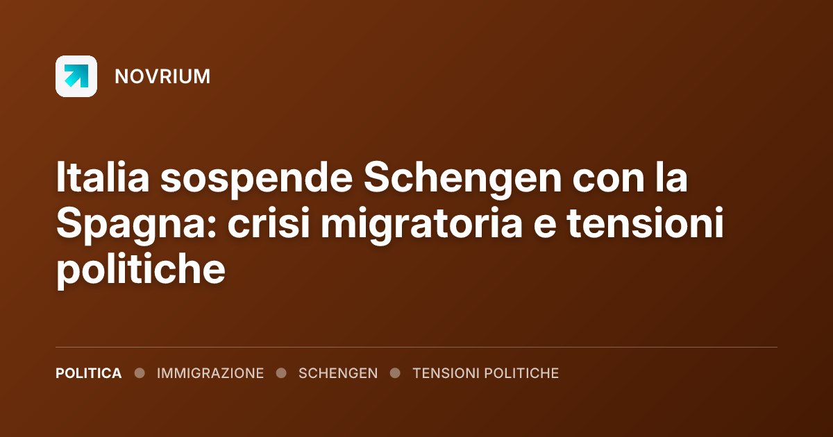 Italia sospende Schengen con la Spagna: crisi migratoria e tensioni politiche