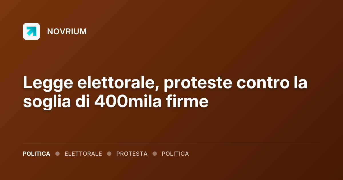 Legge elettorale, proteste contro la soglia di 400mila firme