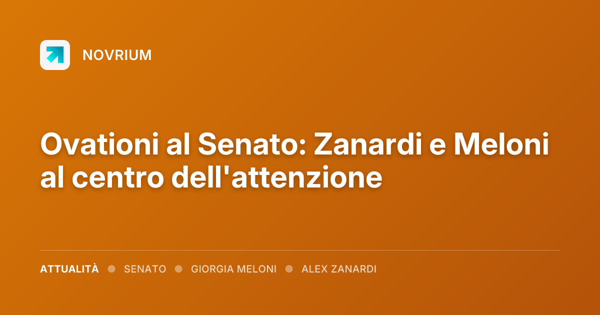 Ovationi al Senato: Zanardi e Meloni al centro dell'attenzione